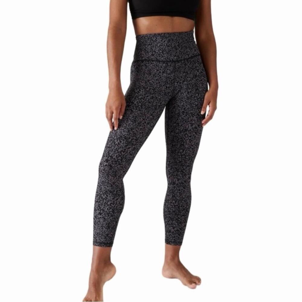 ATHLETA Nightfall Purple Black Elation Rib Tight Active Yoga Gym Legging Size XS